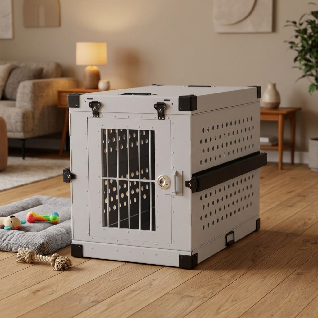 Heavy Duty Aluminum Collapsible Dog Crate Stackable Folding Pet Cage Factory Direct Supply